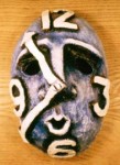 "Tid" Mask i papier-maché och akrylfärg Privat ägo, 1986