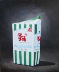 "Mellanmjölk", olja på duk, 40 cm x 50 cm x 4 cm, 2005