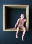 "Man 35", lufttorkad lera i låda av ek, 2008